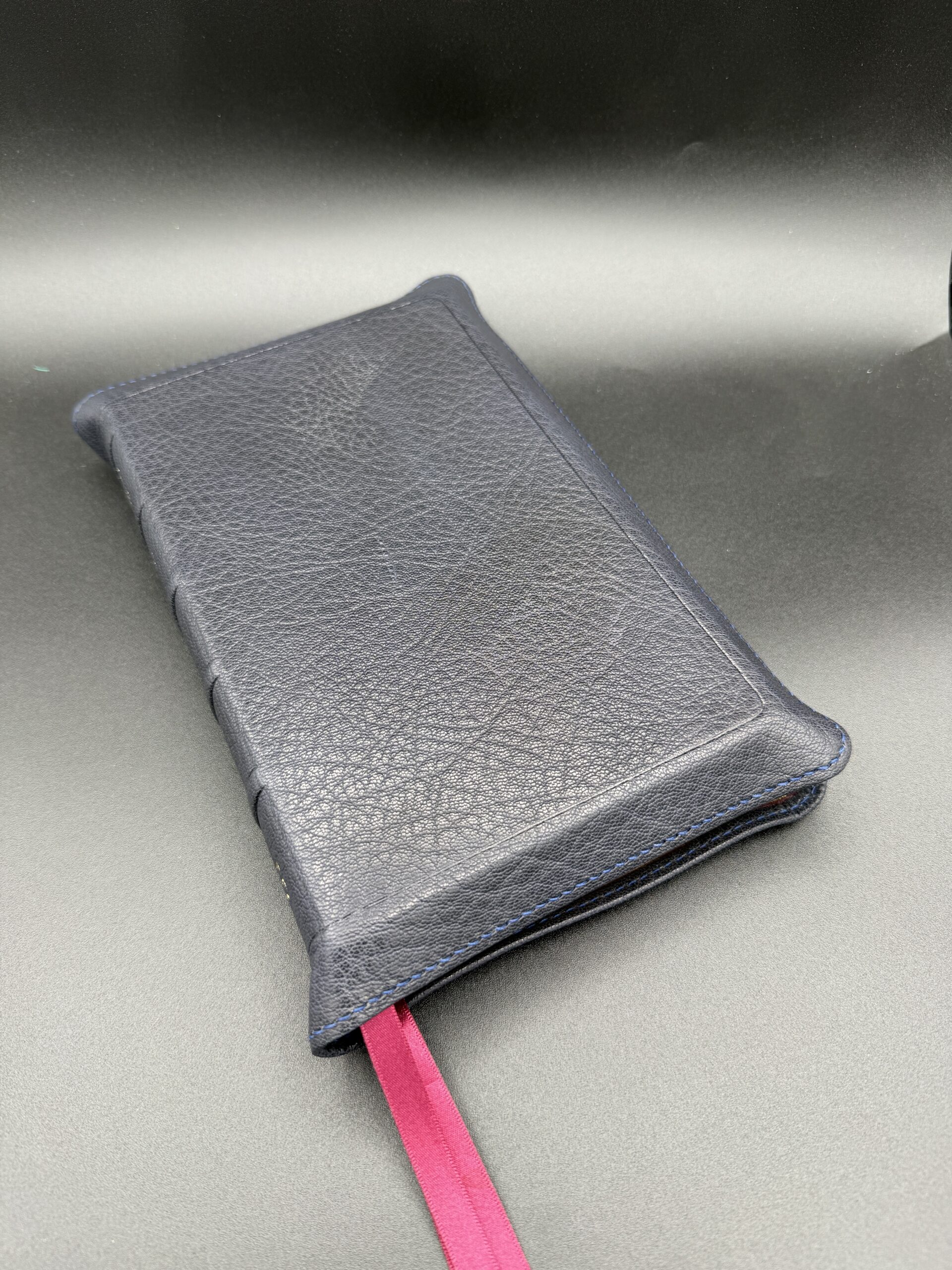 NKJV Single Column Reference Bible (Navy Levant Goatskin) - Image 2