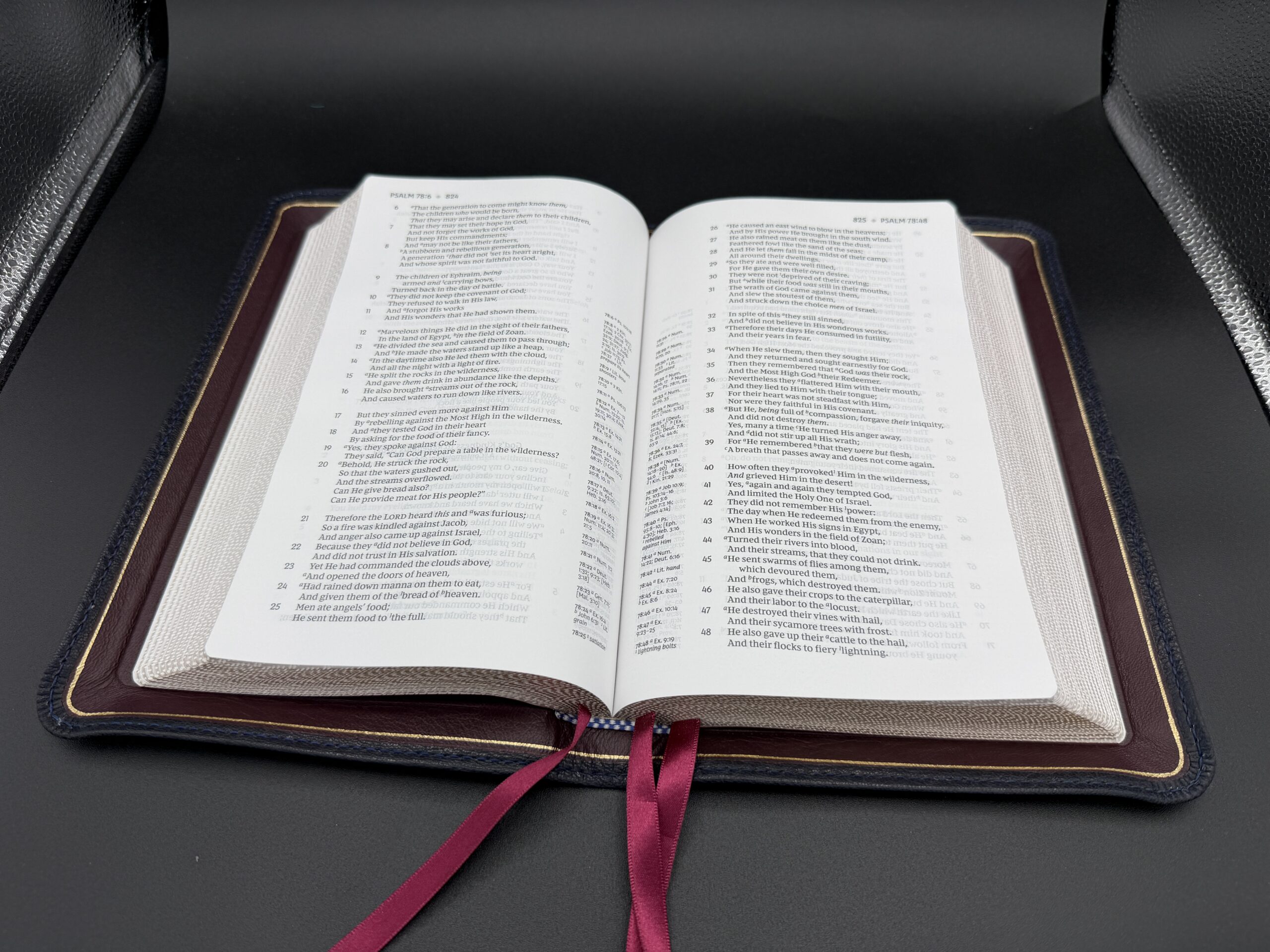 NKJV Single Column Reference Bible (Navy Levant Goatskin) - Image 8