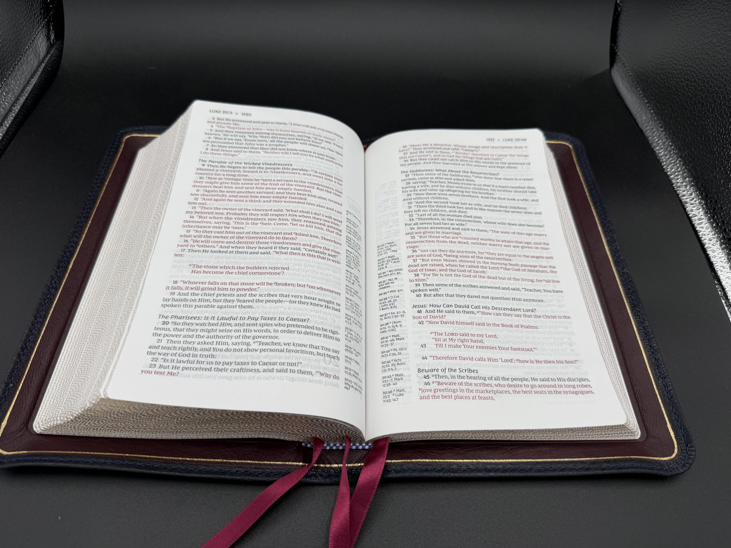 NKJV Single Column Reference Bible (Navy Levant Goatskin) - Image 9